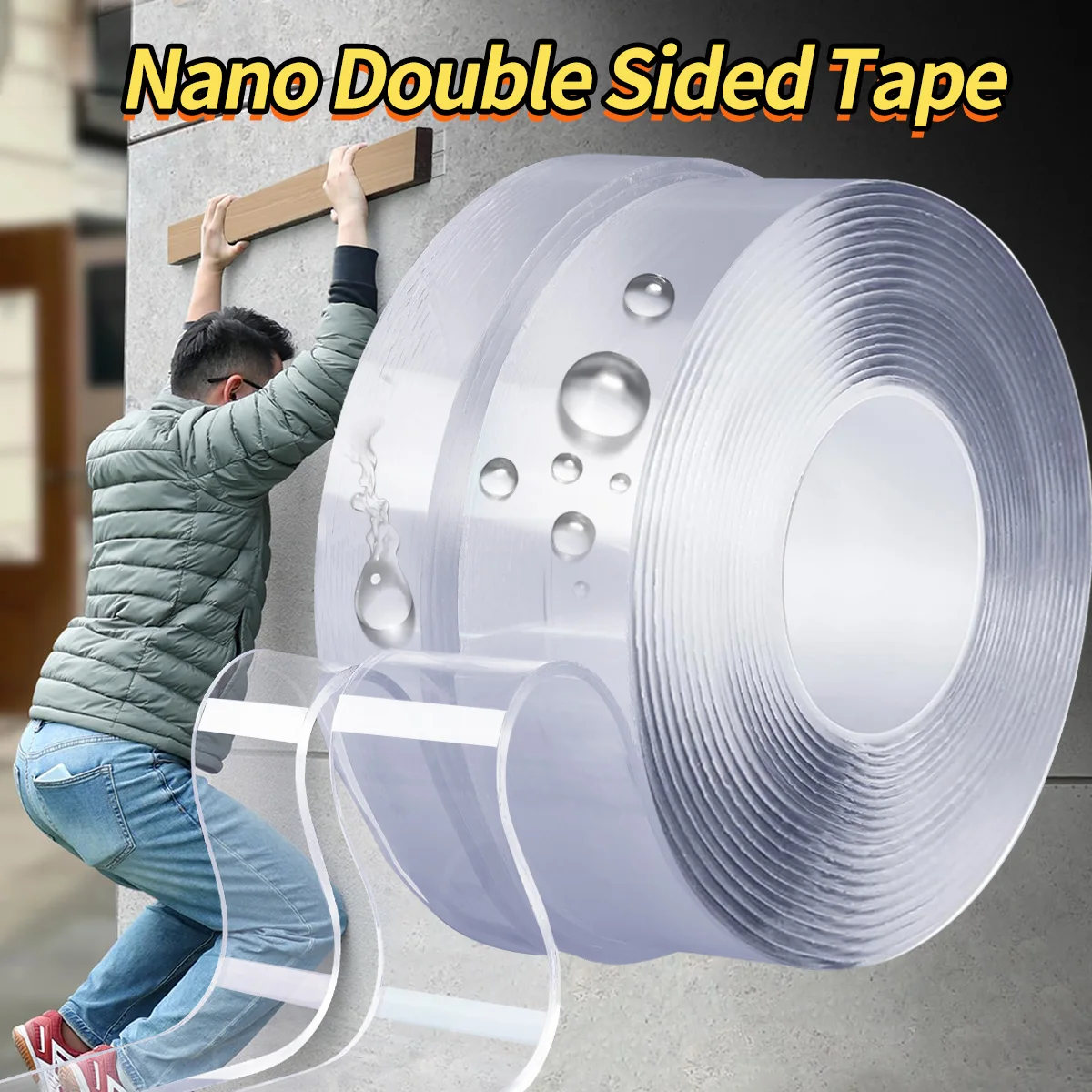 Nano Double Sided Adhesive Tape Waterproof Transparent Decorative Tape Reusable Tape Tools For Home