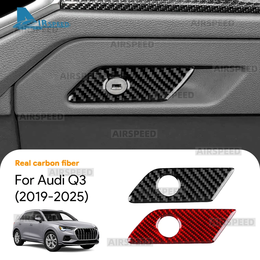 

Real Soft Carbon Fiber Sticker for Audi Q3 F3 2019 2020 2021 2022 2023 2024 2025 LHD RHD Car Passenger Co-Pilot Glove Box Trim