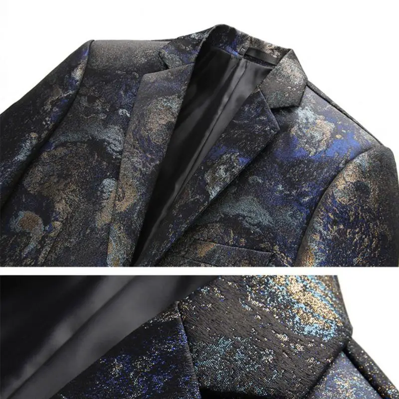 plus Size Men\'s Floral Print Smoking Jacket Designer Stylish Streetwear Tuxedo Blazer Classic Top M-XXXXXXL