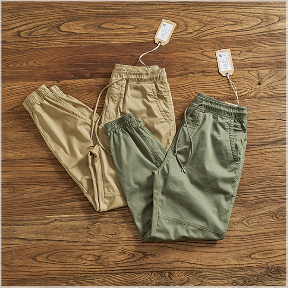 High elasticity quick drying cargo casual pants men spring and summer simple casual all thin leg pants