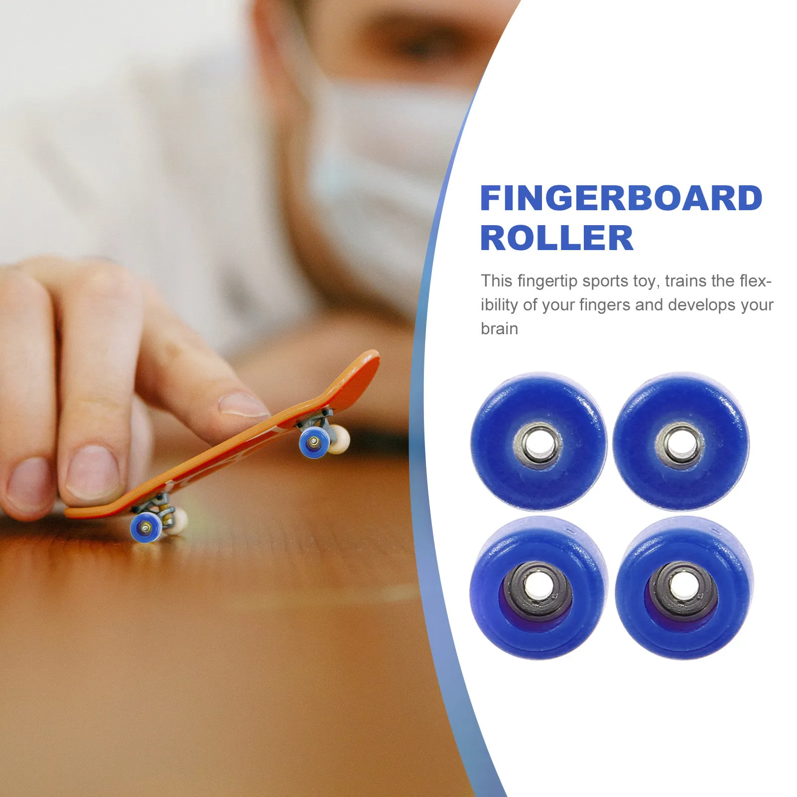 

4Pcs Finger Skate Roller Compact Portable Simulation Sport Fingertip Stress Relief Educational Board Game Finger Plaything