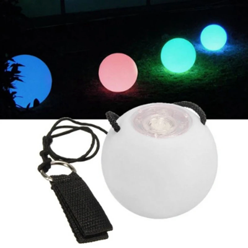 2 Pcs LED Poi Balls Glow Poi Balls LED Glow Toy Light Up Balls Rainbow High Strobe Spinning Ball For Children Adults