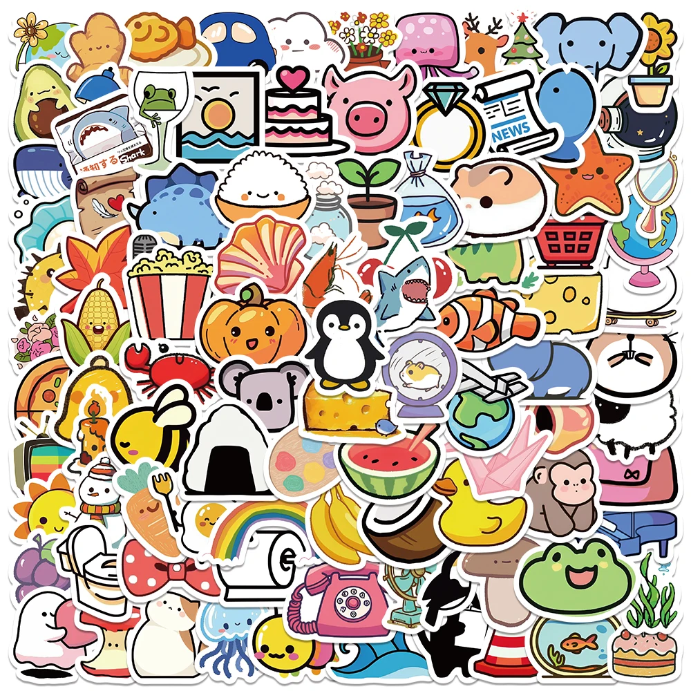 

100pcs Kawaii Mini Cute Cartoon Aesthetic Stickers DIY Decoration For Fridge Scrapbook Planner Phone Suitcase Car Toy Sticker