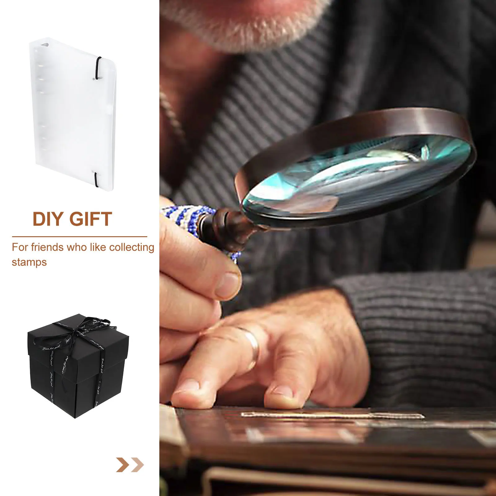 

1Set Ticket Collection Album Transparent DIY Loose Leaf Stickers Holder for Cards Stamps Storage Pouch Organizer