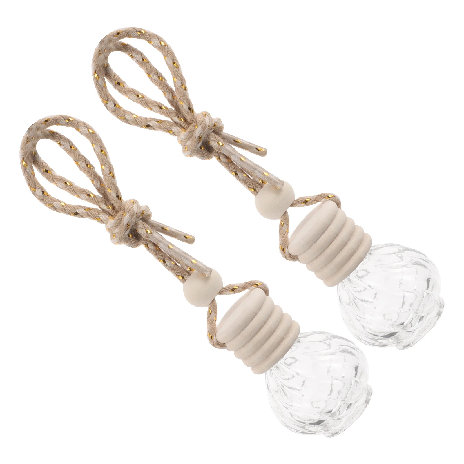 

2Pcs Car Essential Oil Hanging Bottles Refillable Glass Aroma Diffuser Empty Perfume Container Compact Car Air Freshener 9ml