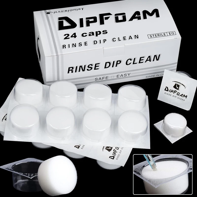 

48/24/12/8/3PCS Tattoo Dip Foam Sponge Disposable Tattoo Needle Cleaning Sponge Tattoo Needle Dip Foam for Needle and Tip Rinse