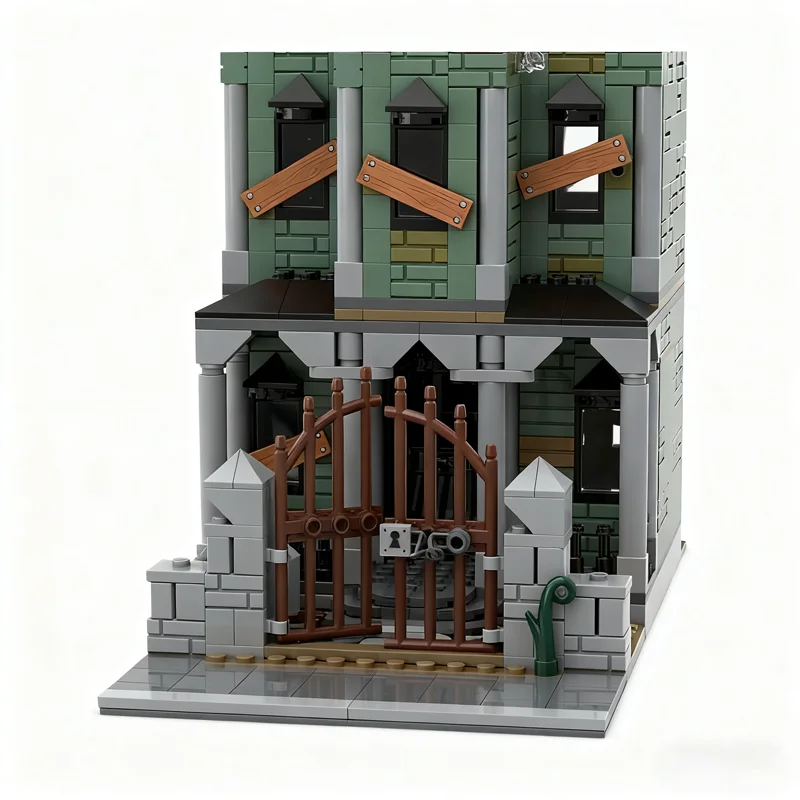 1015개 MOC 유령의 집 모듈형 거리 풍경 모델 블록 건축 크리스마스 선물 DIY 교육용 벽돌 장난감 어린이용