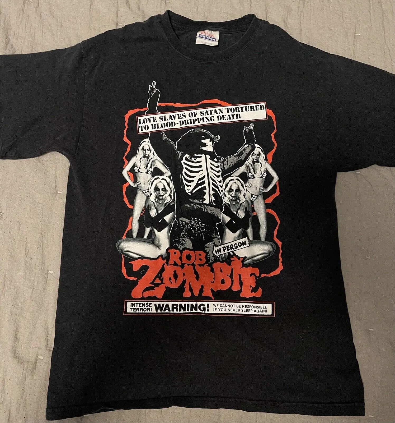 Vintage Rob Zombie Its a Deadly Nightmare T-Shirt Black Tee Men’s Size M Y2K