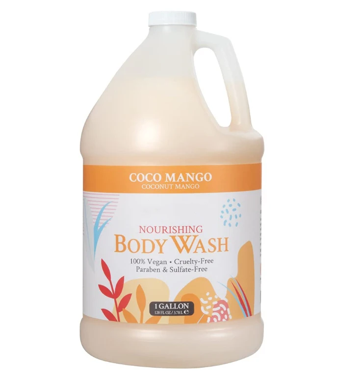 Nourishing Body Wash, Coco Mango, 100% Vegan & Cruelty-Free, Coconut Mango Scent, 1 Gallon Refill 128 Ounce (Pack of 4)