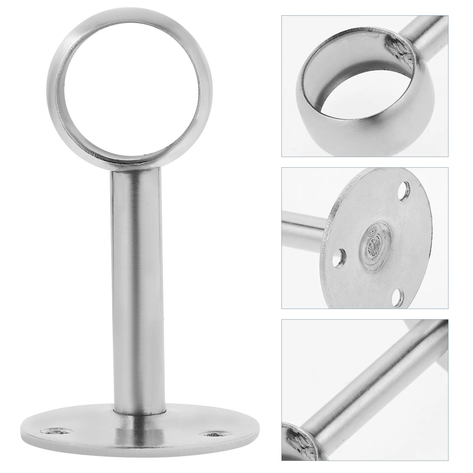 

2Pcs Stainless Steel Closet Rod Socket Secure Shower Curtain Pole Holder for Bathroom Closet Organization Curtain Rod Hooks