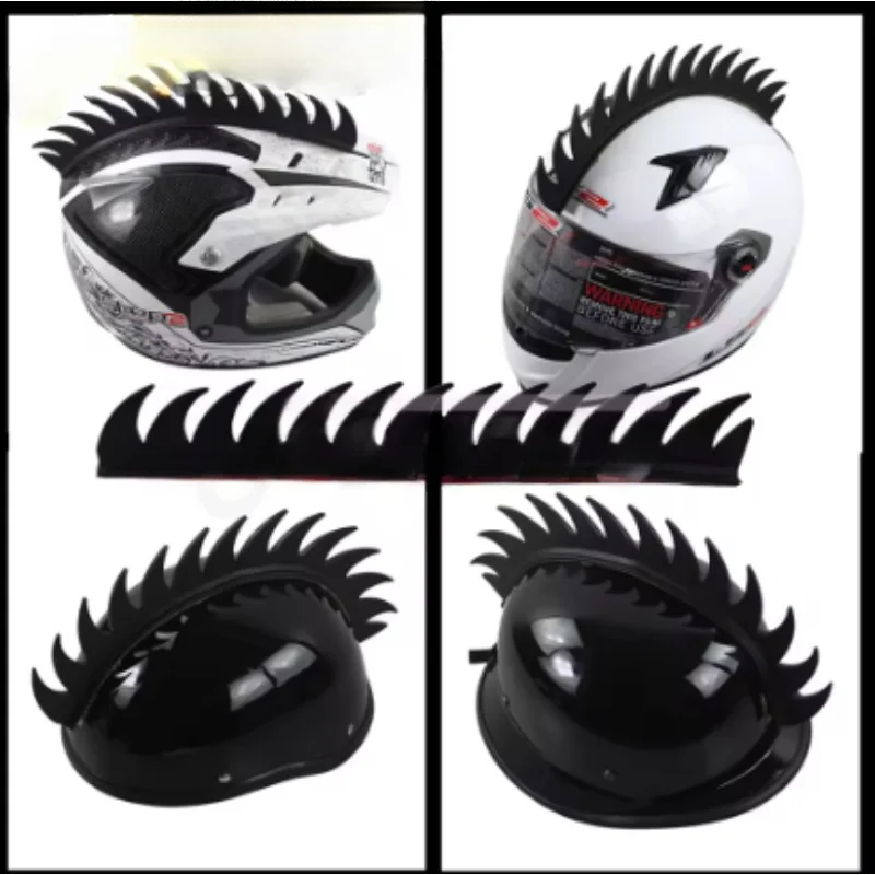 

1PCS Universal Motorcycle Helmet Rubber Sticker Blade Helmets Mohawk Decoration Sticker Spike，Helmet Not Included