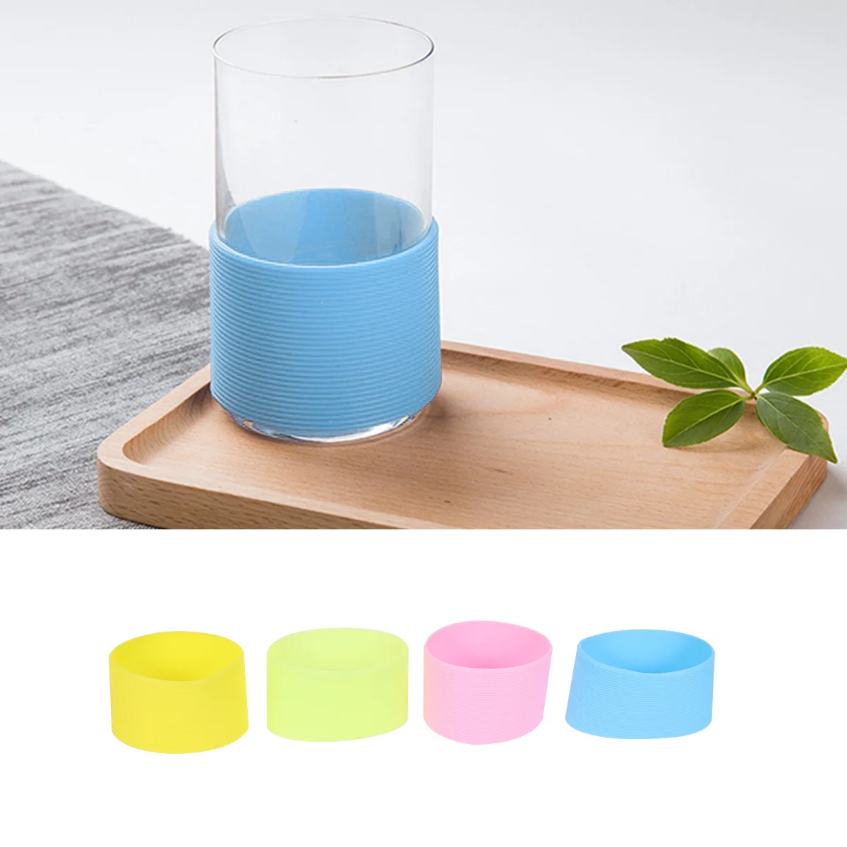 

4Pcs Silicone Heat Resistant Protective Cup Sleeves Multicolor Non Slip Grip Cover for Glass Bottle Mug Tumbler Camping Hiking