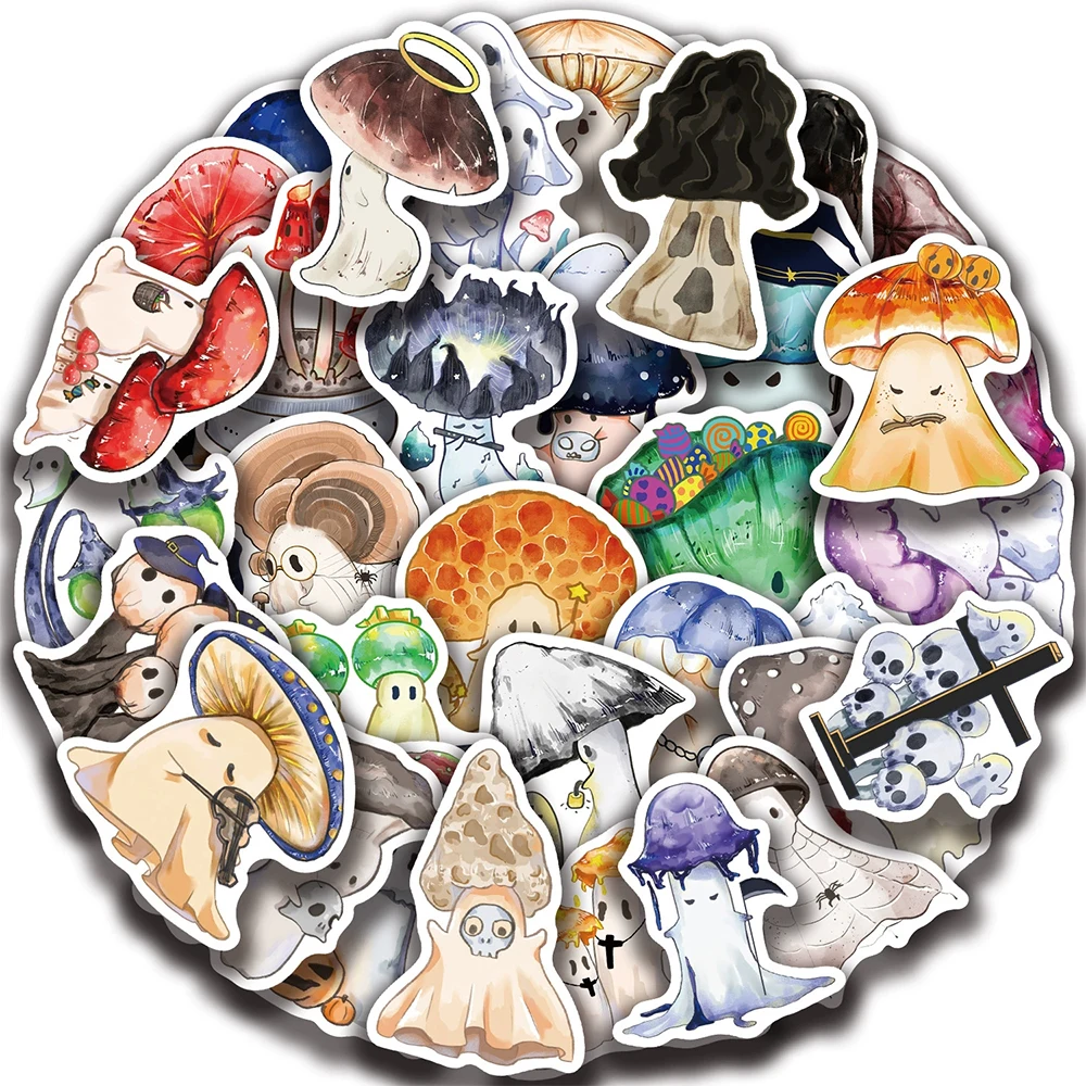 

10/30/50pcs Retro Horror Mushroom Cartoon Stickers Goth Graffiti Decals for Scrapbook Guitar Luggage Cool Waterproof Sticker Toy
