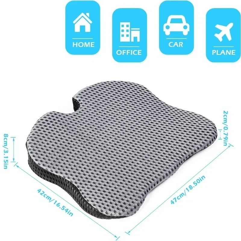 Car Wedge Seat Cushion Memory Foam Comfortable Seat Cushion-Orthopedic Support For Car Driver Seat Office Chair Wheelchairs