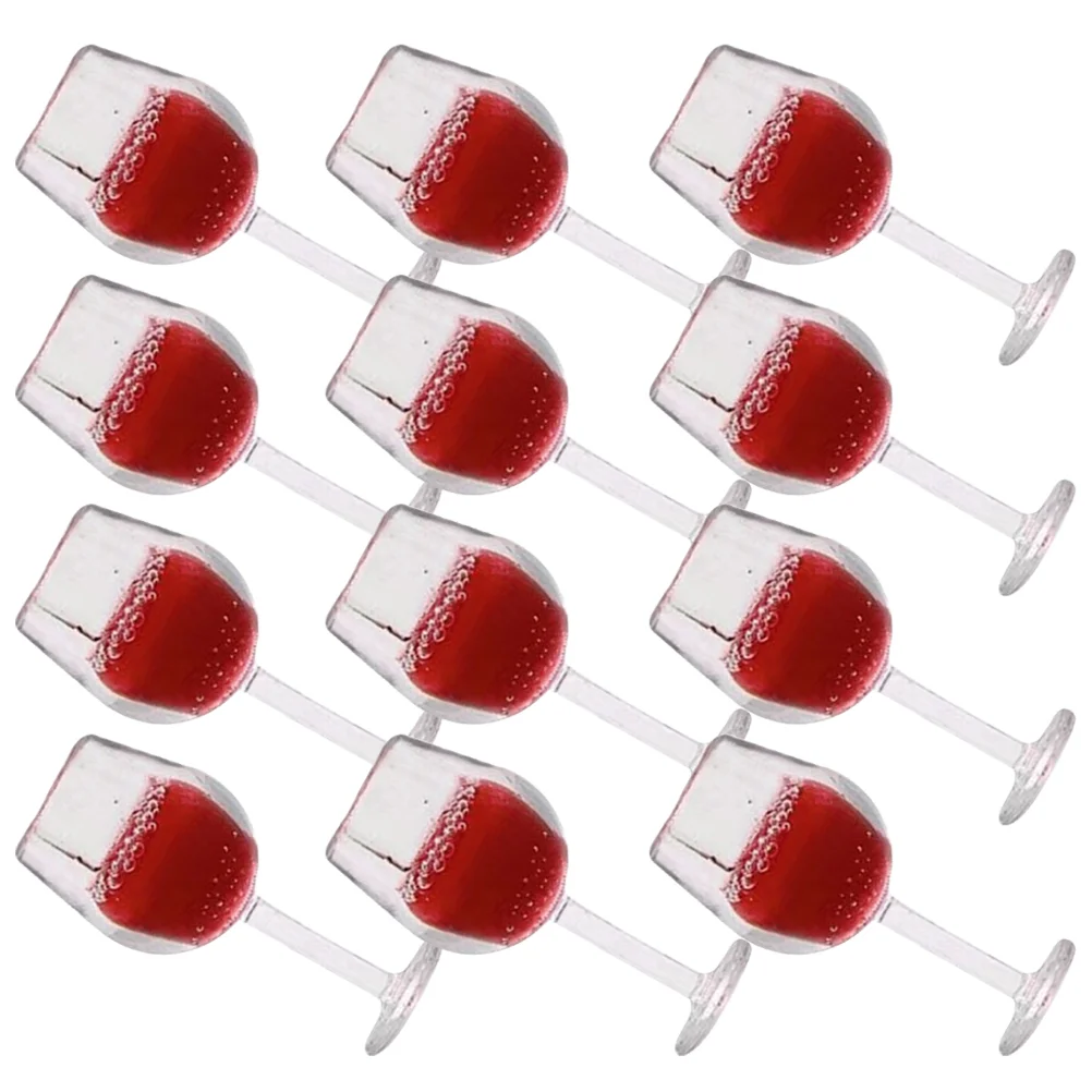 

12 Pcs Shot Glass Baby Red Glasses Eyeglasses Resin Mini Cups for Dolls House