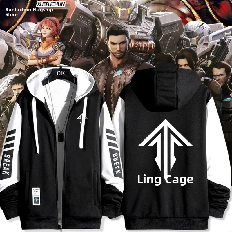 

Свободный крой в стиле аниме, совместный стиль Jaet ex, осень-зима, новый модный топ из полиэфирного волокна, на молнии с капюшоном, ветрозащитный