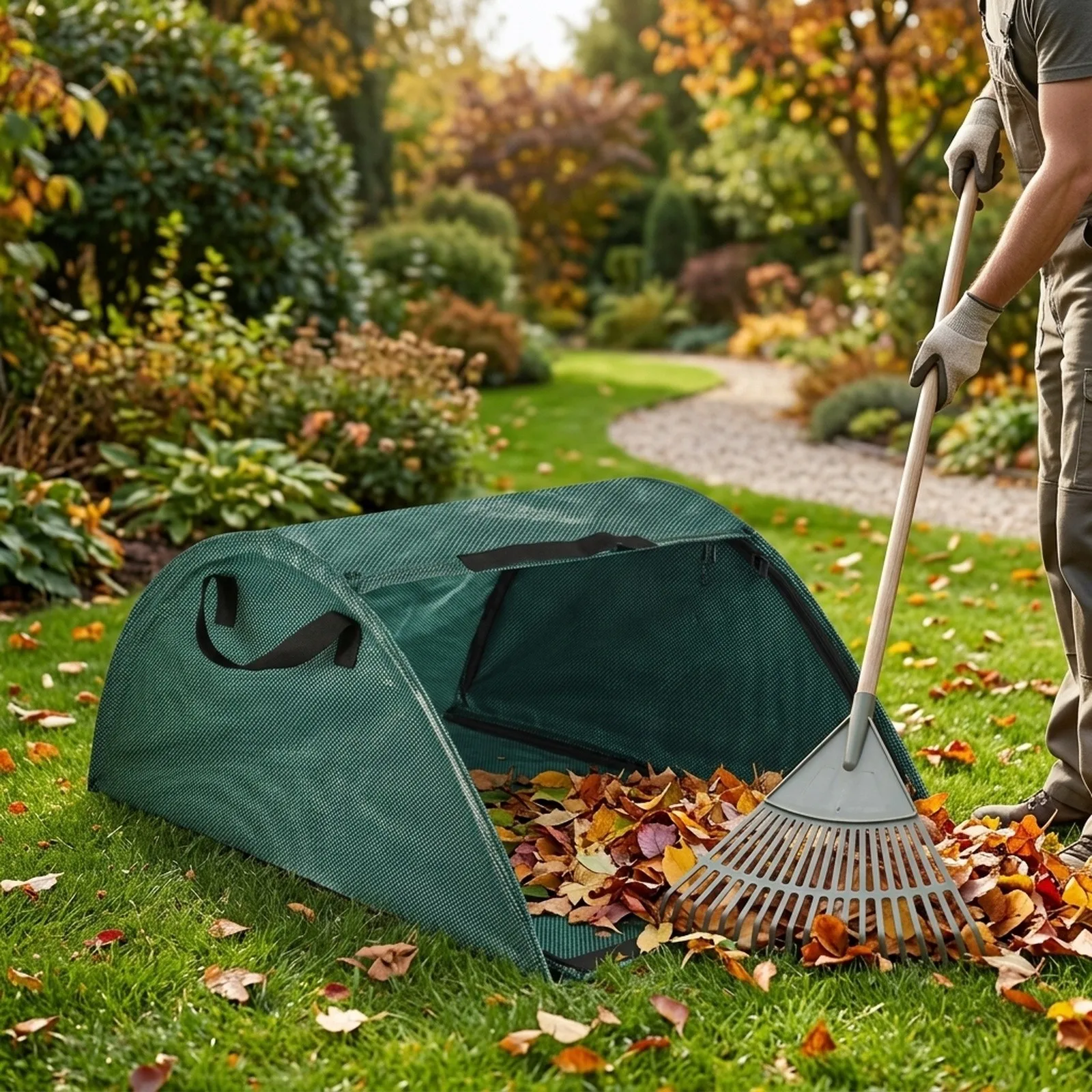 Garden Waste Bags Composting Bags For Garden Maintenance Easy Transportation Large Capacity Portable And Convenient