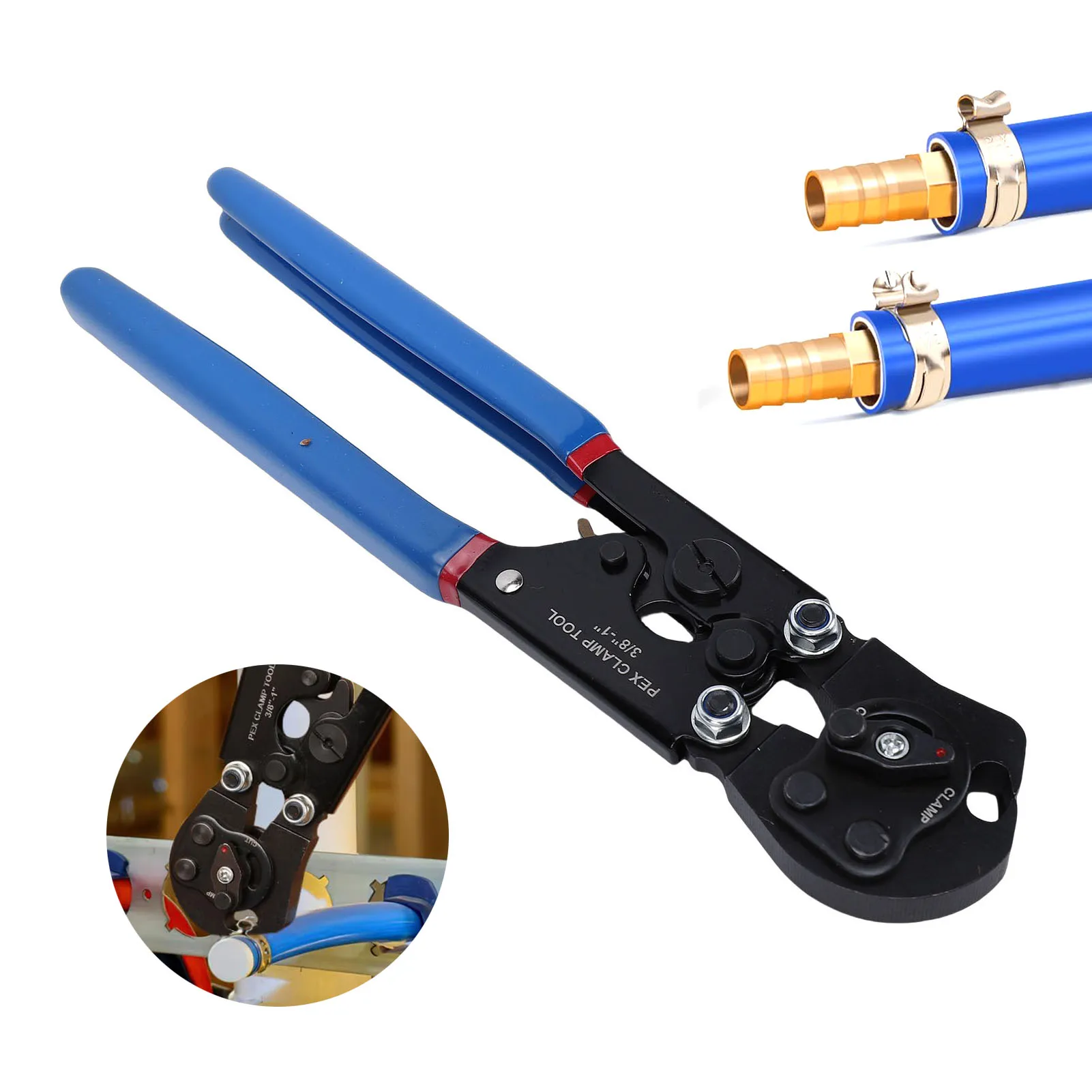 

Инструмент для обжима PEX труб 2-в-1: обжим и снятие обжимных колец, для труб 3/8-1 дюйм