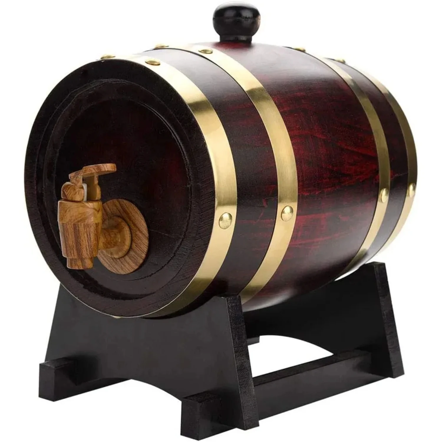 3L Wood Barrel Vintage Oak Beer Brewing Tools Tap Dispenser  Rum Pot Whisky Wine  Tools  Whiskey Barrel Decanter