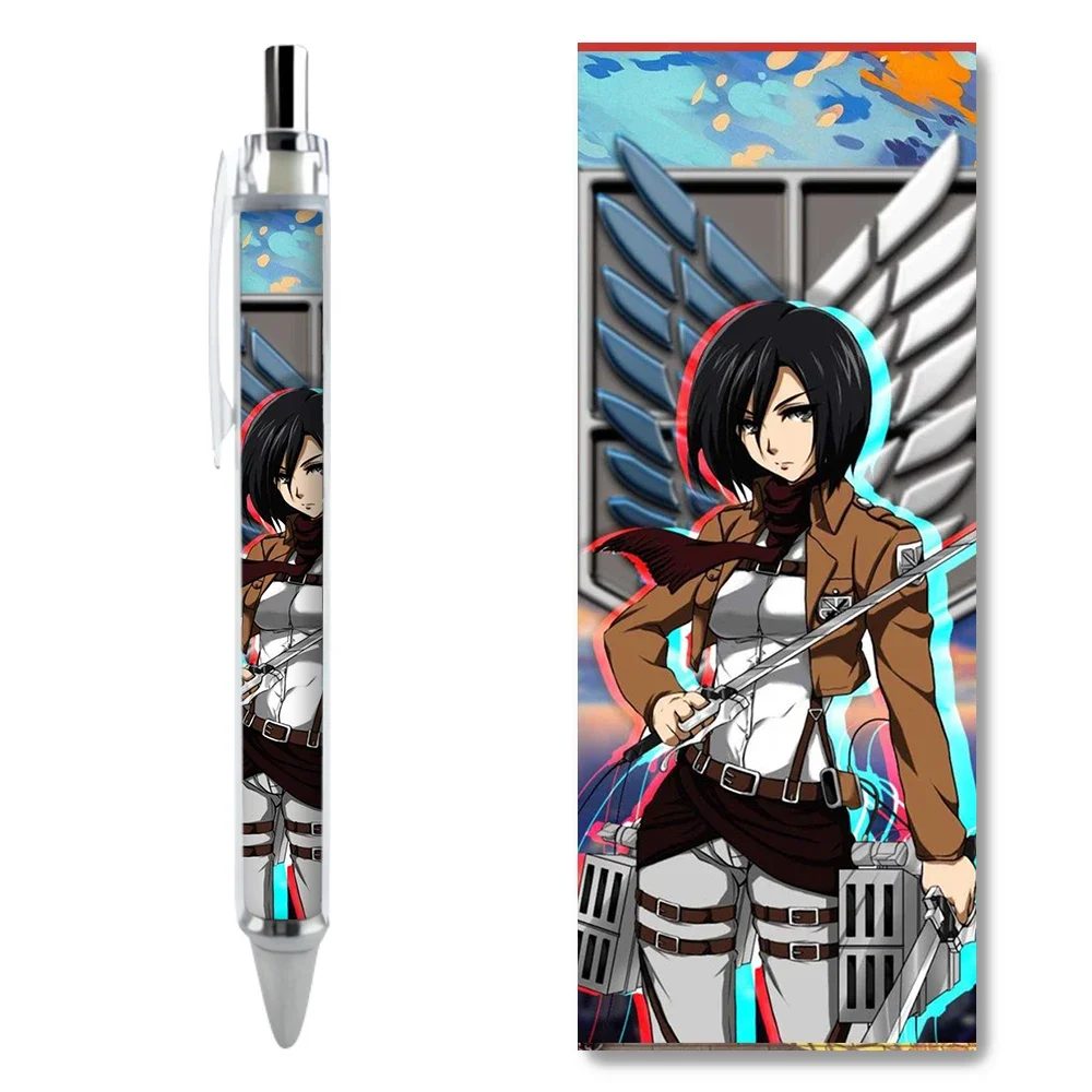 

2/4 шт. Mikasa Ackerman популярные аниме двумерные периферийные персонажи на заказ пресс гелевая ручка крутые эстетические канцелярские принадлежности
