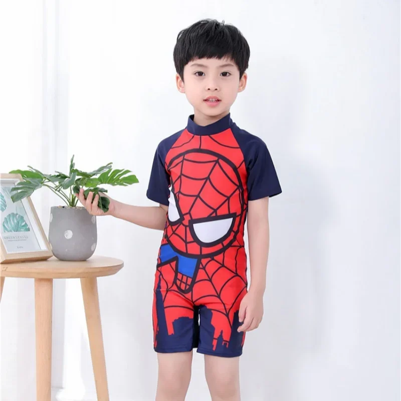 Cosplay Spider-Man Swimwear Boy Cool Cartoon Print Swimsuit Children One Piece Bathing Suit Beachwear Baby Toddler Swimming Suit