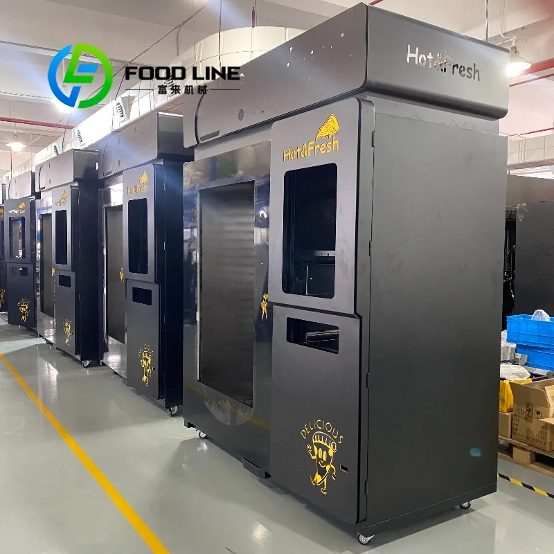 آلة بيع البيتزا المخصصة الأوتوماتيكية بالكامل بدون طيار 24 ساعة مصدر المصنع المباشر مع وظيفة SDK للمبيعات الساخنة ذات الخدمة الذاتية