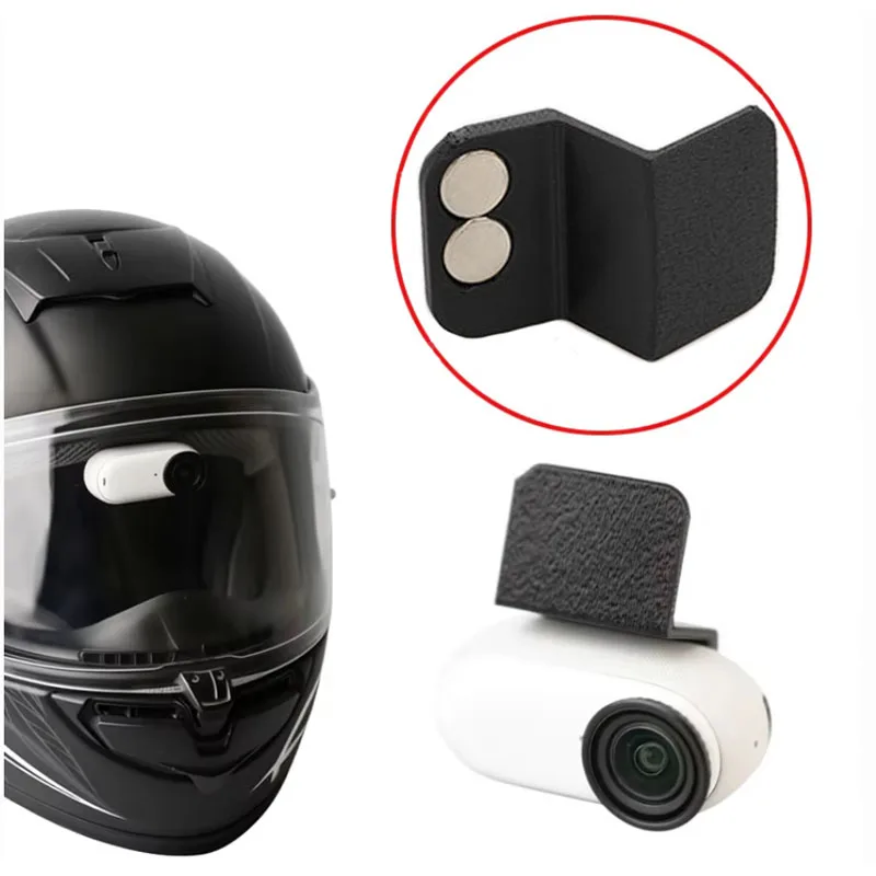 Support magnétique pour caméra d'action Insta360 Go3/3S, support de fixation intérieur pour casque de moto, Compatible avec AGV/SHOEI/Kabuto, 1 pièce