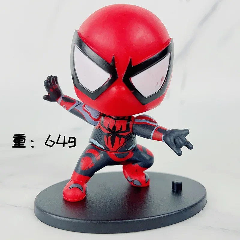 Disney Spider-Man Figures Anime Figures Wholesale Q Version Spider-Man Fighting Travel Model Ornaments Cute Doll Gifts