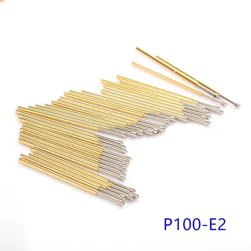 Hot Selling 100PCS/Bag of P100 Series Brass Spring Test Probe with Nickel Plated Needle Diameter Electronic Spring Test Probe