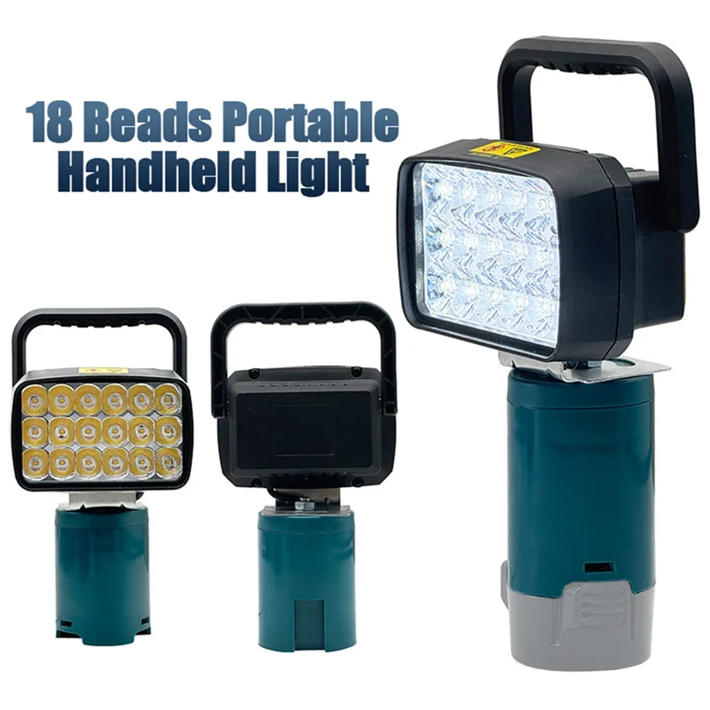 

A76K 18 Beads LED Working Light Spotlight Lamp Handheld Outdoor Light Lantern For 10.8V 12V Lithium Battery BL1013
