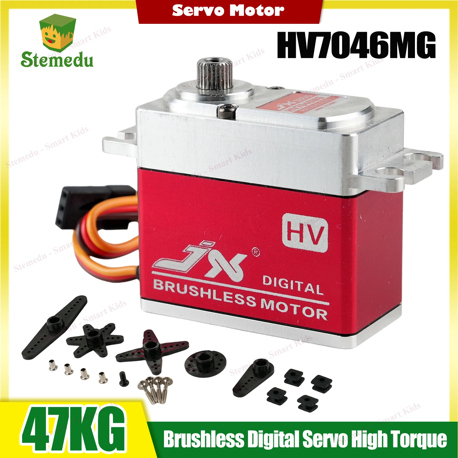 

JX Servo BLS HV7046MG Бесщеточный цифровой сервопривод с высоким крутящим моментом Цельнометаллическая конструкция с ЧПУ для радиоуправляемого автомобиля Вертолет Дрон Самолет