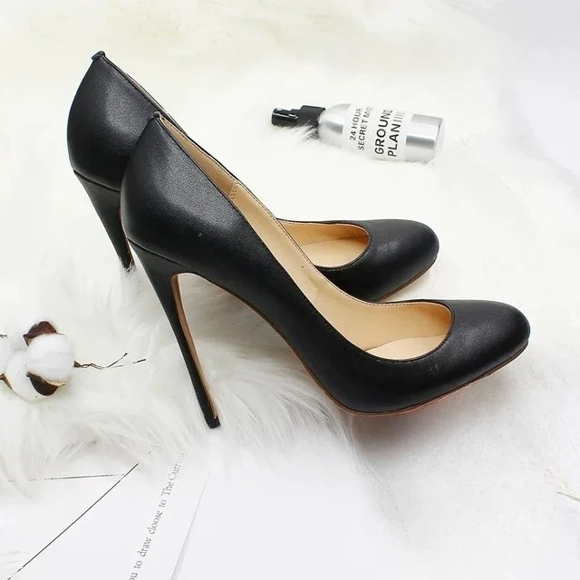 New round toe matte sexy high heels for women, slim heels, shallow mouth, comfortable professional work shoes