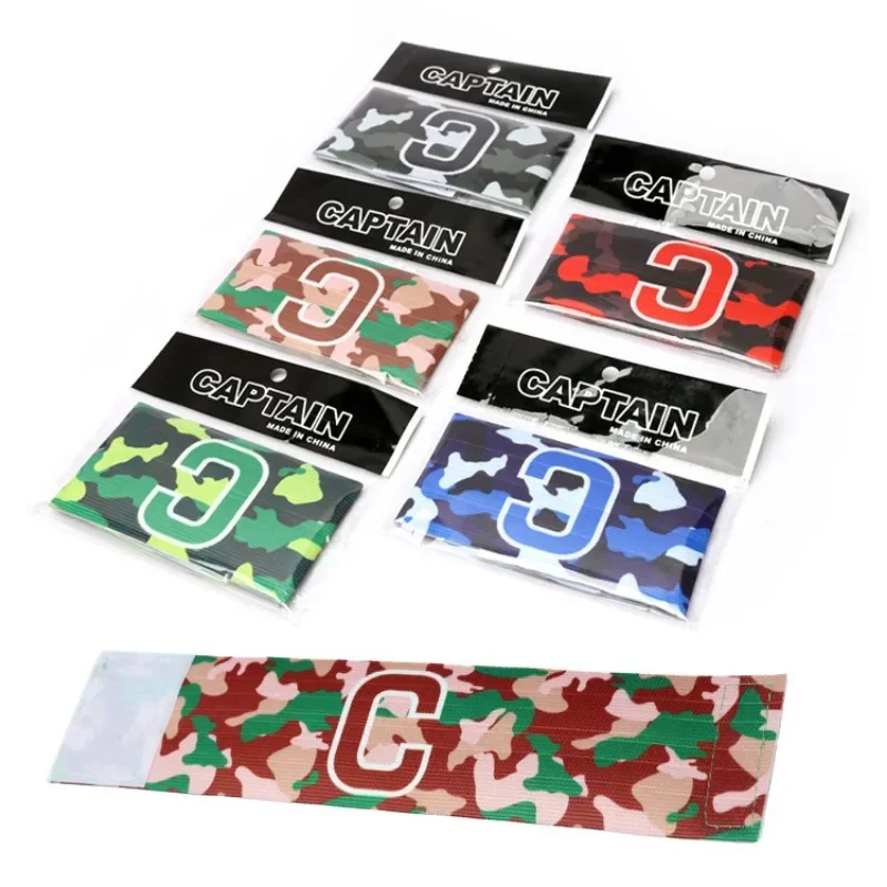 Adult Camouflage Captain Armband Football Match C-line Armband Wearing Wrapped Adjustable Soccer Games Player Tournament Band