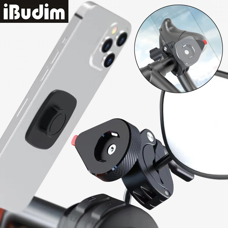 Quick Mount Bicycle Motorcycle Phone Holder Universal Bike MTB Scooter Handlebar Quick Lock Cell Phone Clip GPS Bracket