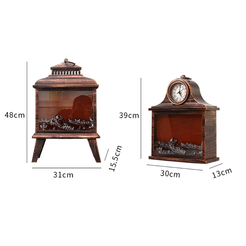 LED Fireplace Lantern Christmas Halloween Decorative Flameless Lamp Battery USB Operated Table Light Decoration Drop Shipping