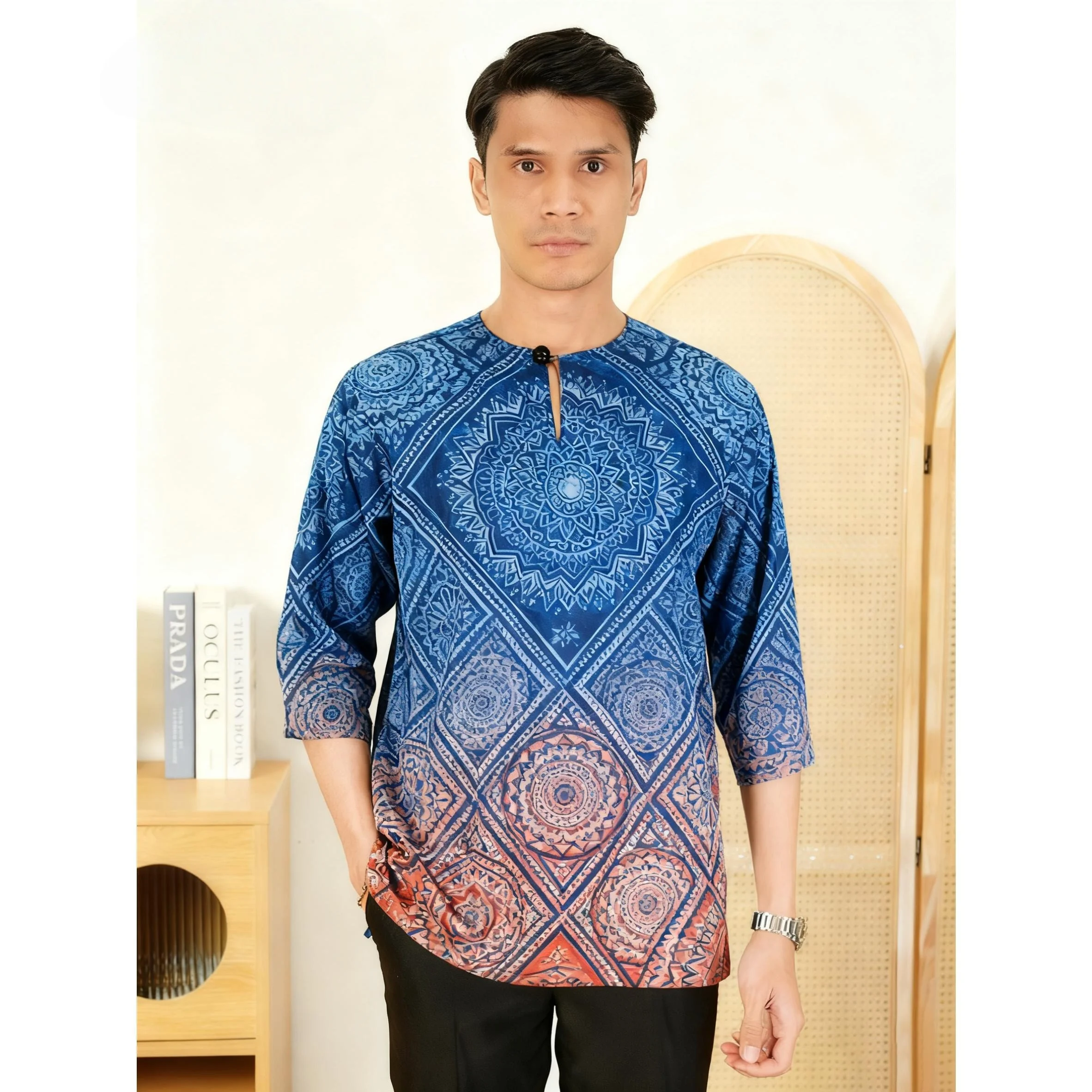 

2026 Мусульманская футболка Кафтан Дубай Мужской халат с короткими рукавами в этническом стиле Стенд Арабская одежда Camicia Araba Ropa Arabe De Hombre