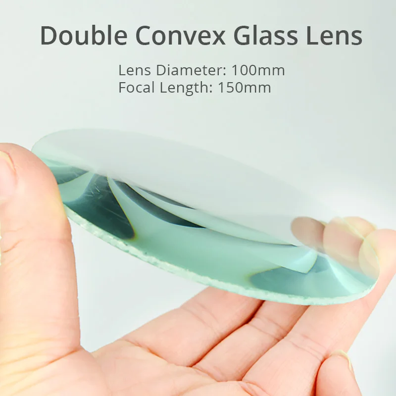 

100mm Diameter Optical Glass Focal Length 150mm Large Optics Double Convex Glass Lens for DIY Projector