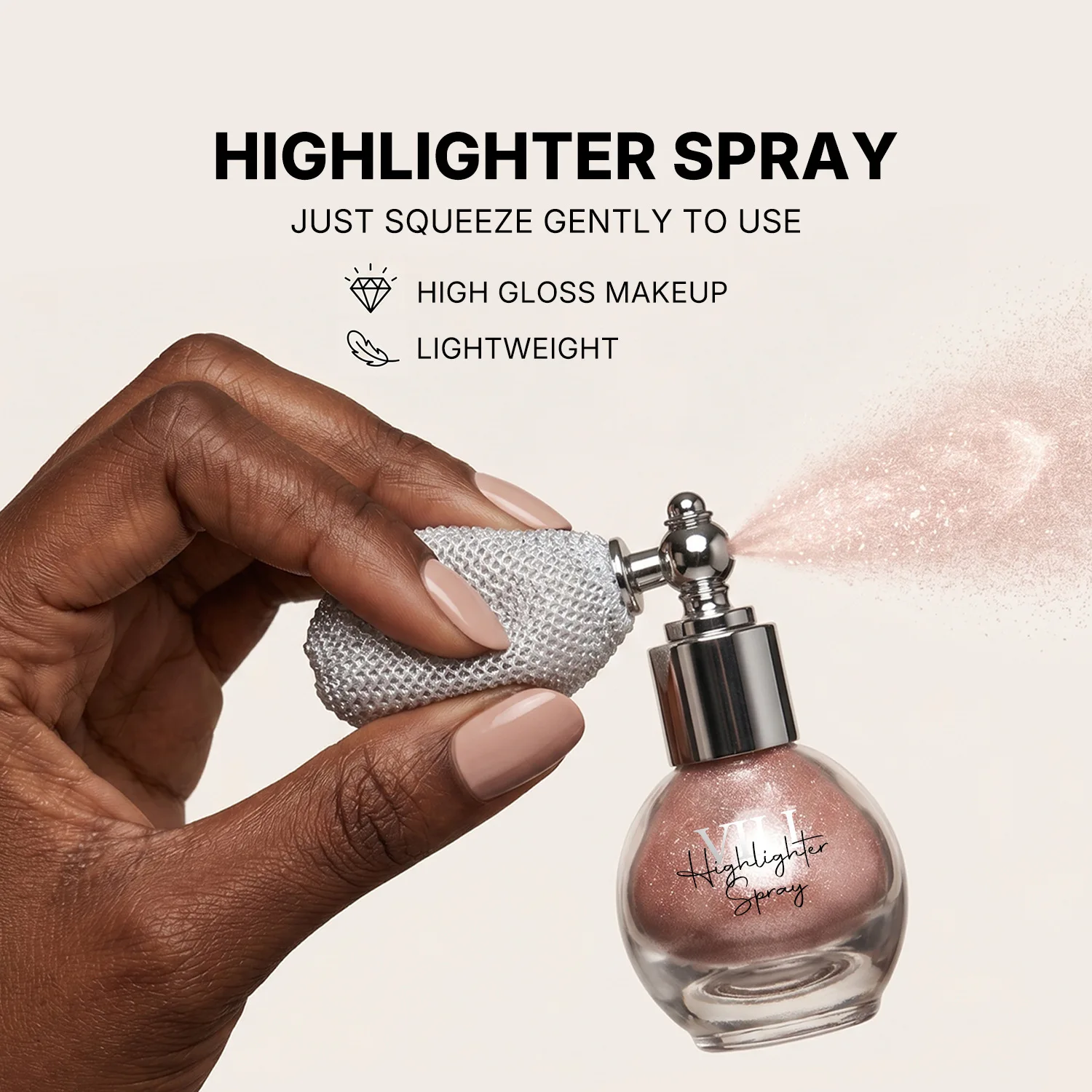 Highlighter Powder Spray Face Body Glitter Glow Illuminator Makeup High Gloss Bronzer Highlighter Vegan Private Label 10pcs