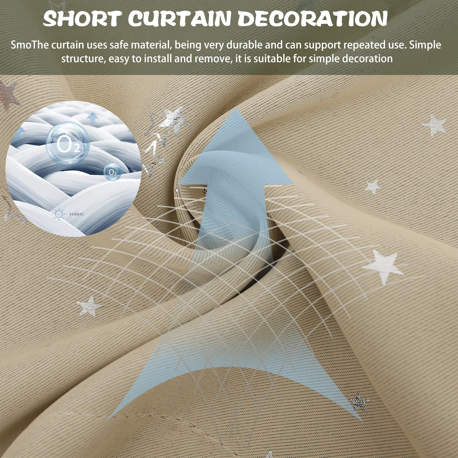 

Modern Tassel Cafe Curtain for Kitchen Small Window Short Valance Bathroom Cabinet Door Decorative Light Filtering