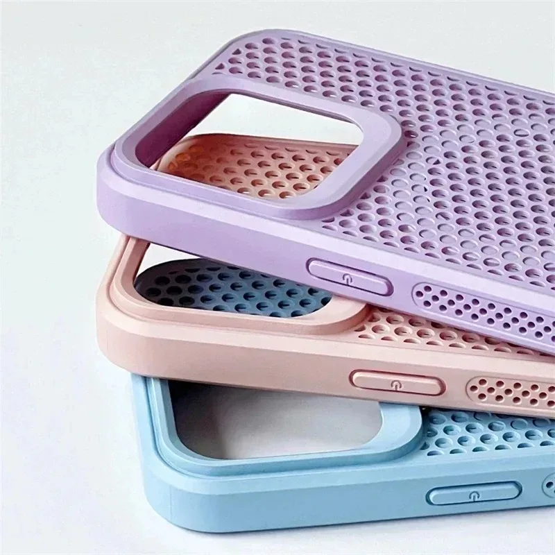 Weiche, wärmeableitende Mesh-Hülle für iPhone 18 17 16 15 14 13 12 ProMax, kühlend, atmungsaktiv, mit harter Rückseite, magnetisch für Magsafe – Detail 11