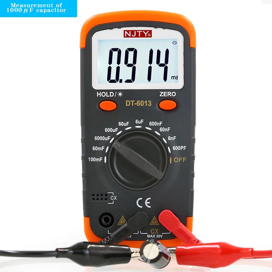 NJTY DT6013 High Precision Digital Capacitance Meter for Measuring Capacitor Capacity