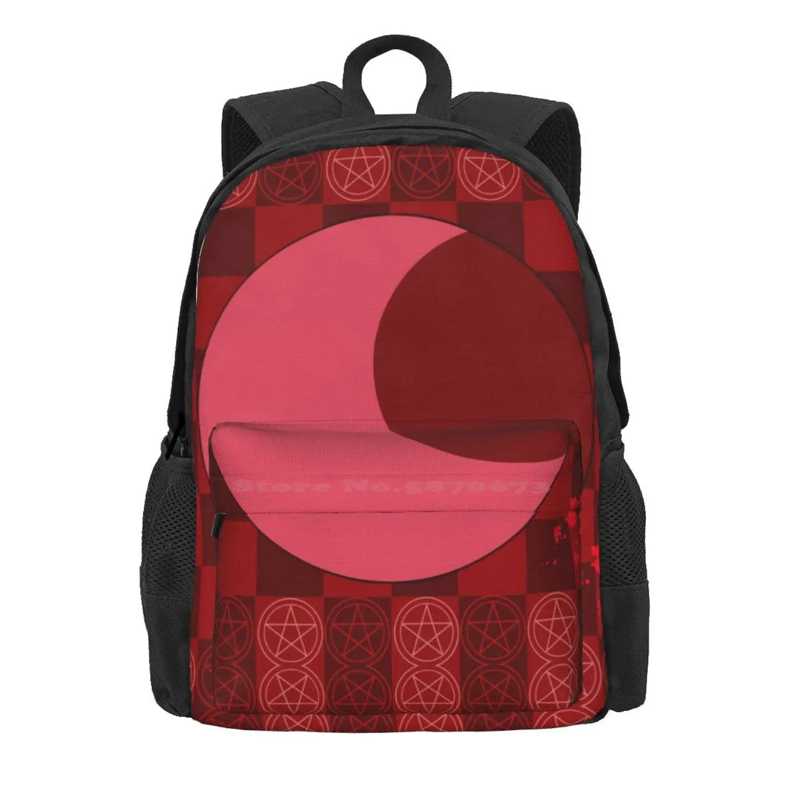 Bloodmoon Inspired Pattern Hot Sale Schoolbag Backpack Fashion Bags Bloodmoon Fnaf Five Nights At The Sun And Moon Show Tsams