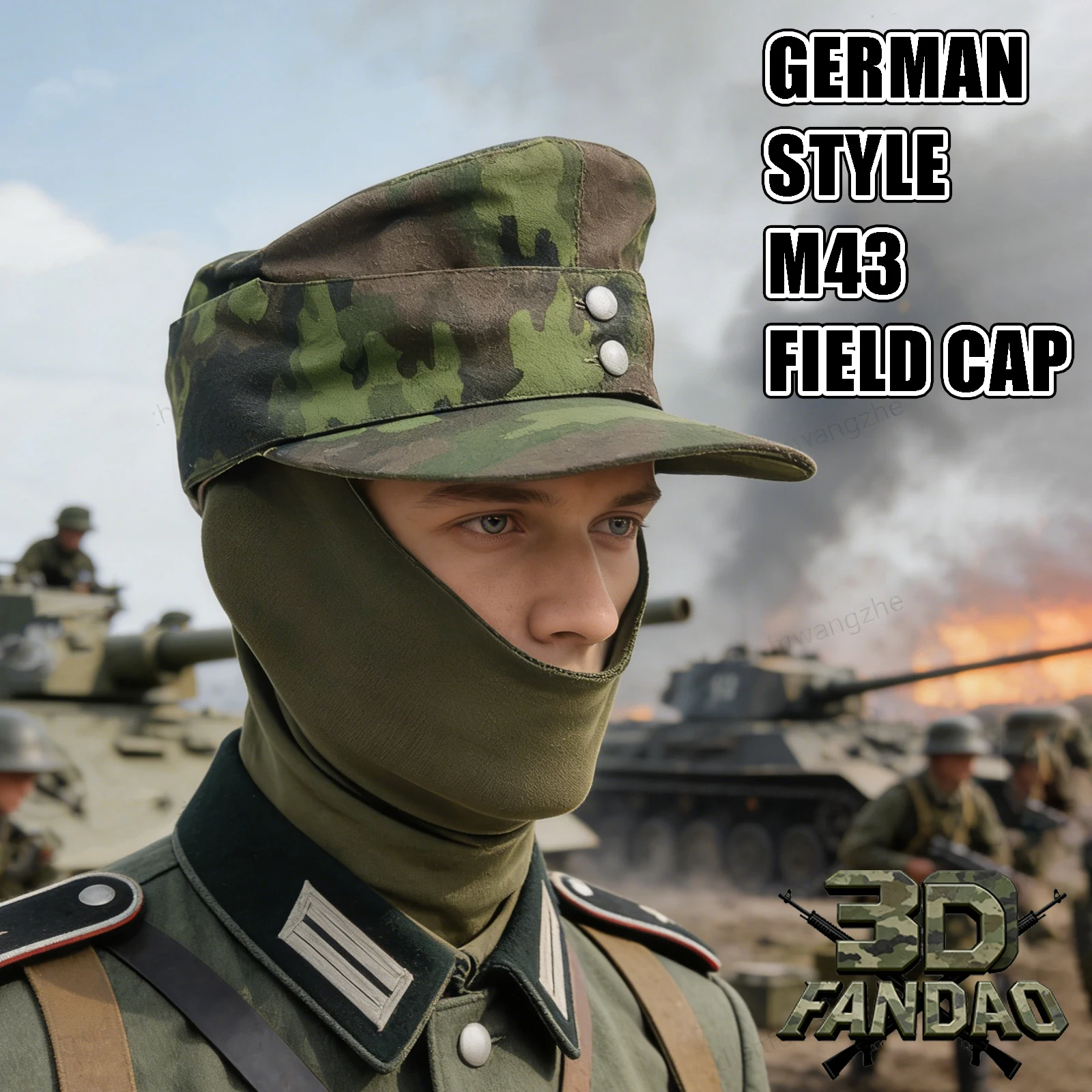 

Полевая кепка M43 времен Второй мировой войны в немецком стиле, тактическая камуфляжная хлопковая горная шапка для коллекции и демонстрации