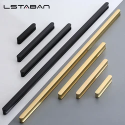 Modern Golden Wardrobe Handle Aluminum Profile Wine Cabinet Door Handle Drawer Black Lengthened Handle Furniture Hardware