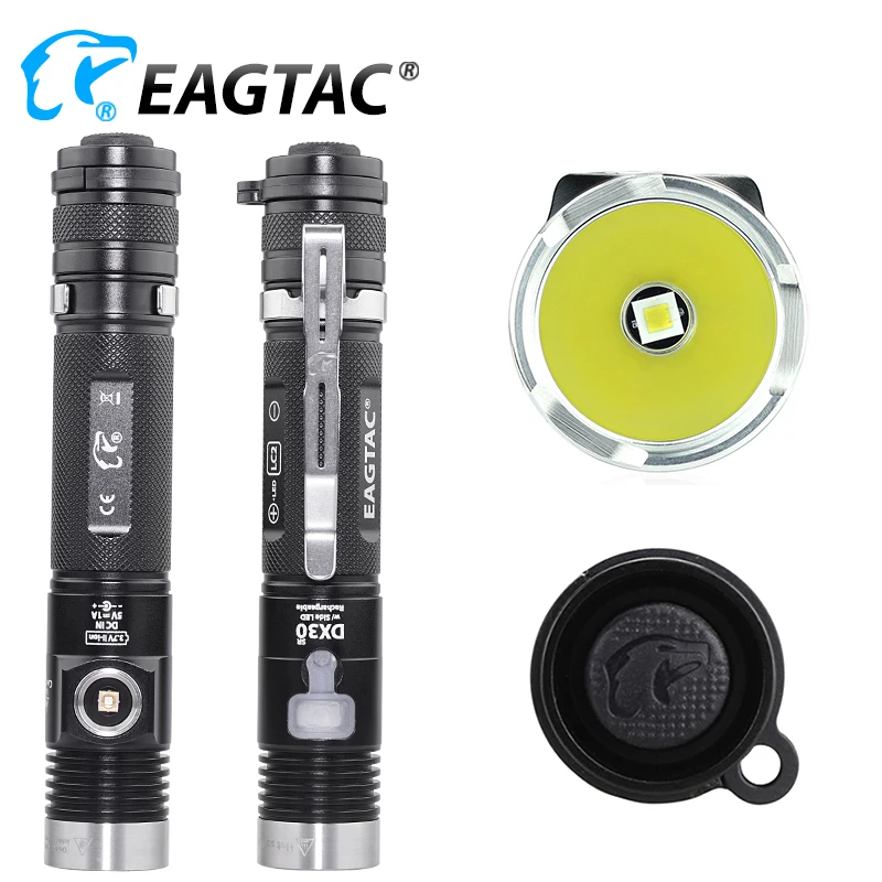 EAGTAC DX30LC2-SR اللون XPL HI مع الجانب LED 365NM 395NM UV الأحمر LED 850NM IR الأخضر LED مع الجانب XPL HI مصباح يدوي قابل لإعادة الشحن