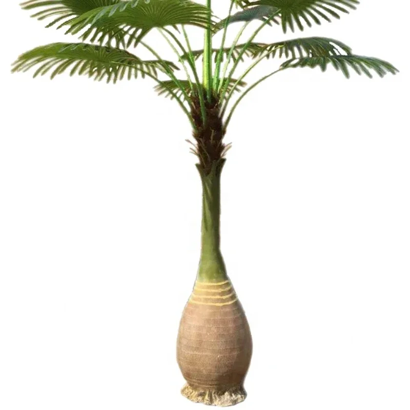 Supply Customized Product Palm Tree Artificial Wine Bottle Kwai Tree Realistic Fake Tree For Garden,house,office,hotel Decor