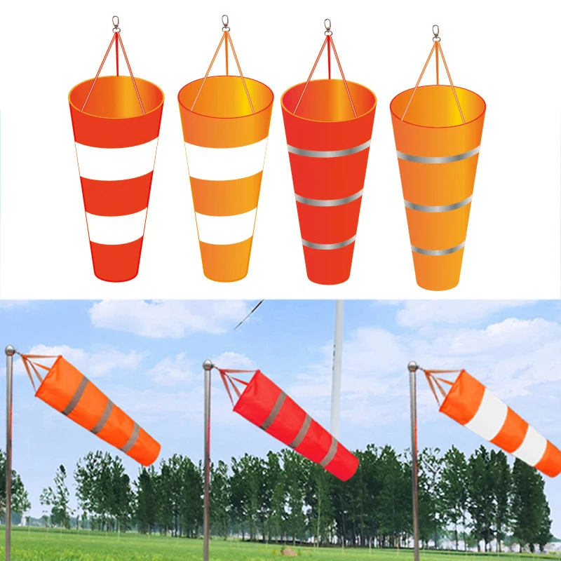 60/80/100Cm Windzak Outdoor Windrichting Meting Reflecterende Riem Rip-Stop Windwijzer Voor Luchthavenluchtvaart Tuinboerderij