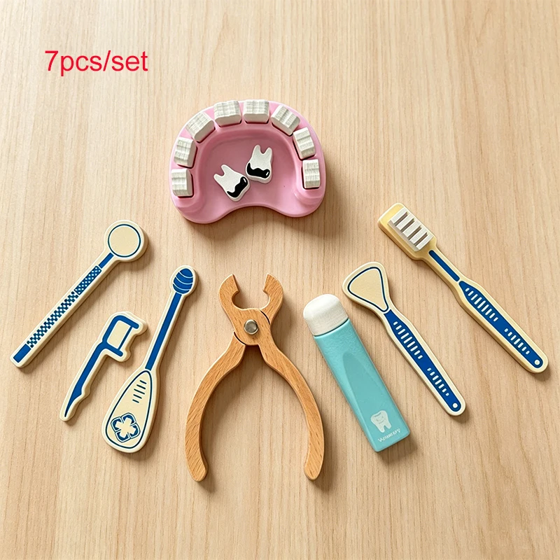 Kinder-Doktorspielzeug-Set aus Holz, Rollenspiel-Medizinkoffer, Simulation, Krankenschwester-Rollenspiel, Baby-Cosplay-Spielzeug für Jungen und Mädchen – Detail 4
