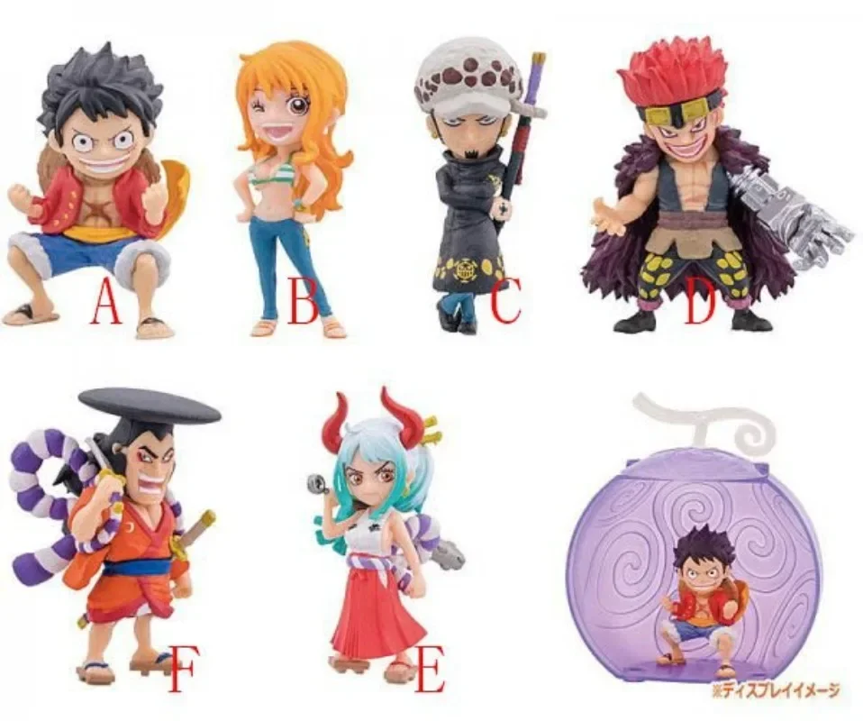 Original BANDAI One Piece Gashapon Action Figure Cute Devil Nut Monkey D Luffy Nami Kawaii Capsule Toys Anime Figurine Gift