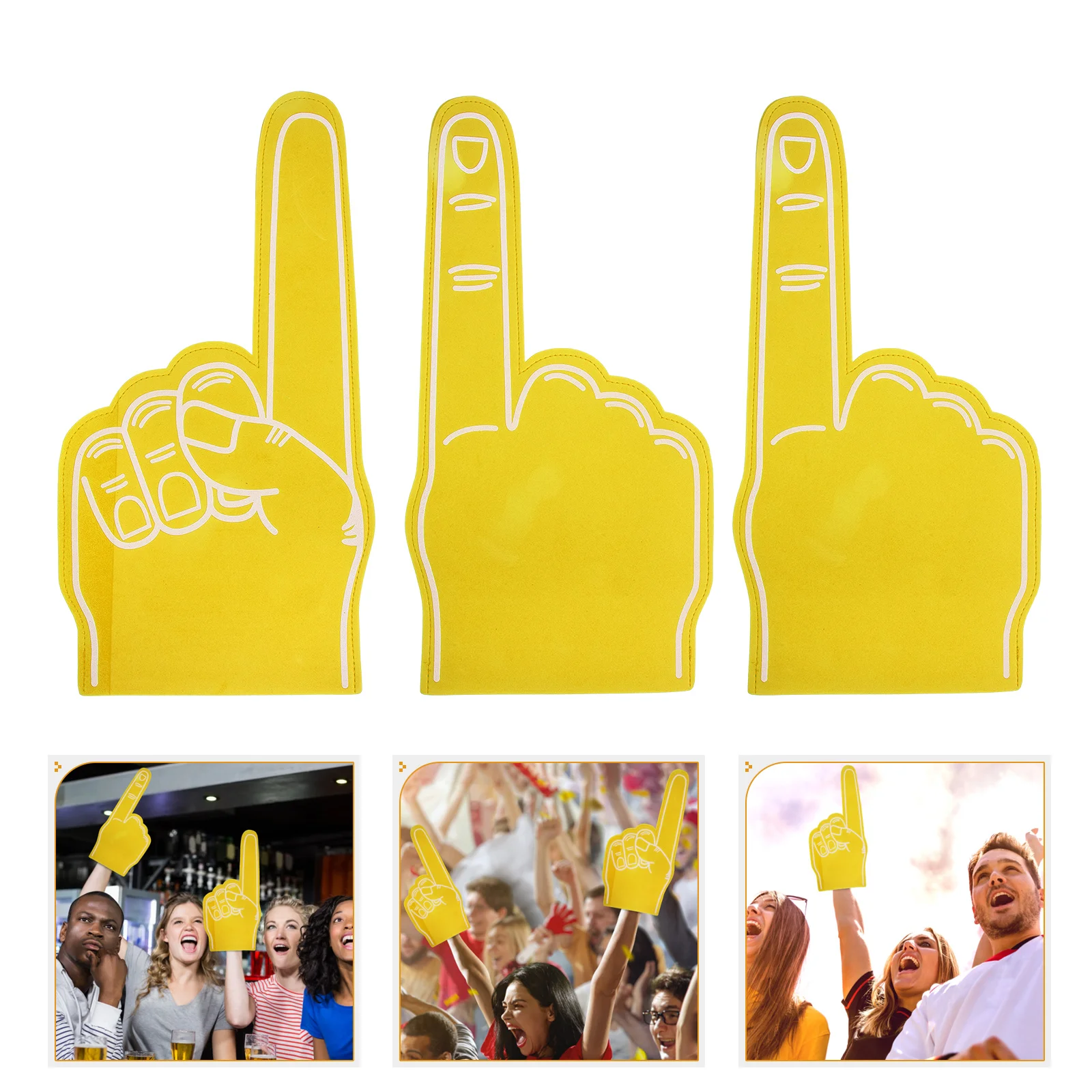 3 Pcs Foam Finger Cots Basketball Accessories Sports Fan Cheerleading Fingers Party Favors Generator Foams Hand Child Stuff